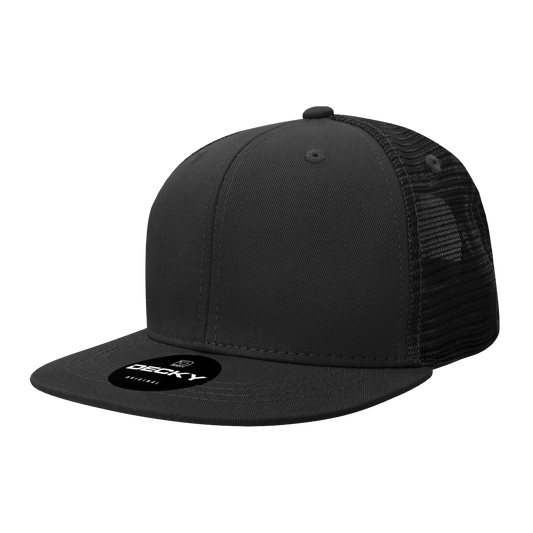 6 Panel High Profile Structured Cotton Blend Trucker