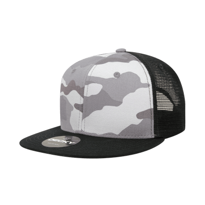Decky BLK/URB/BLK / OSFM 6 Panel High Profile Structured Camo Trucker