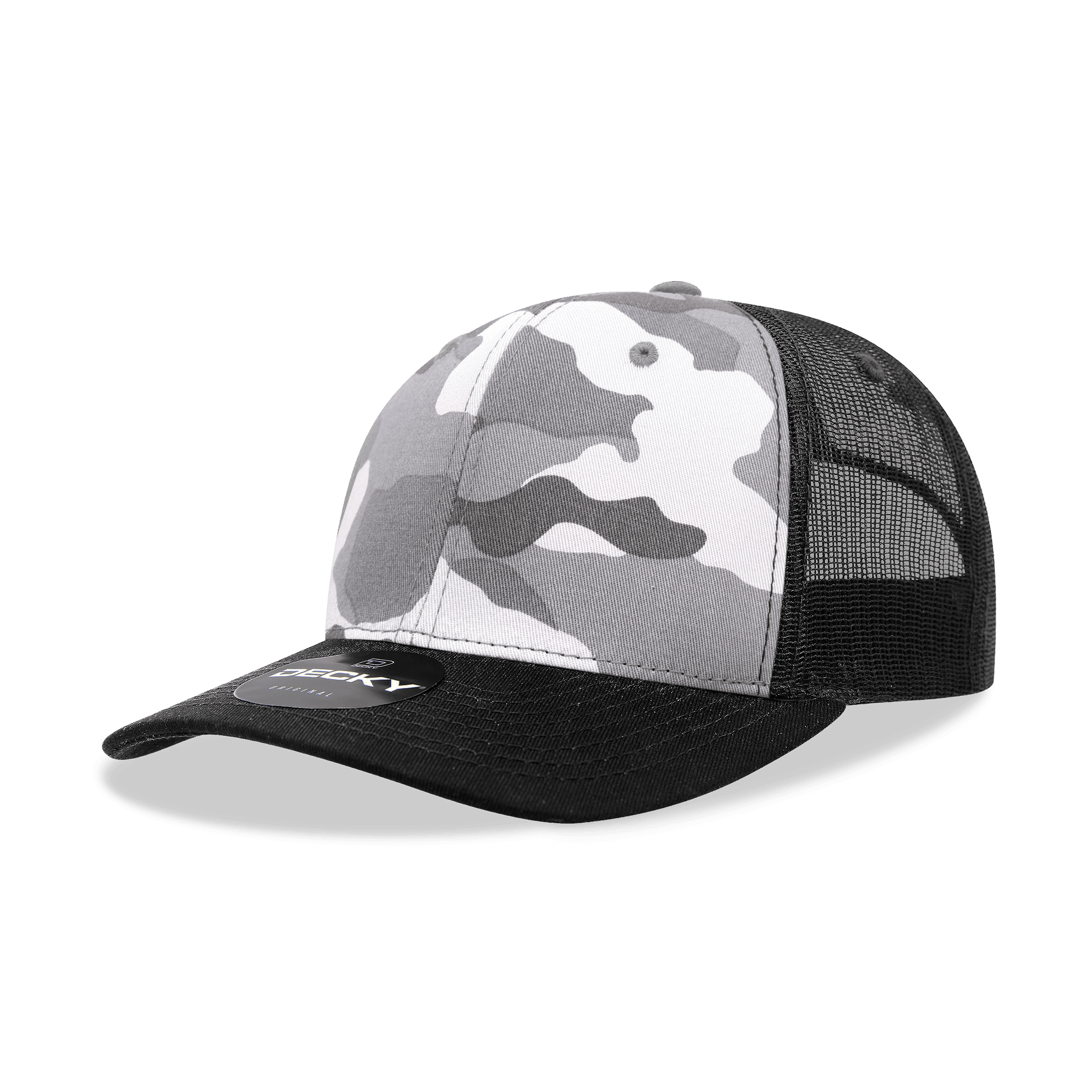 Decky Blk/URB/Blk / OSFM 6 Panel Mid Profile Structured Camo Trucker