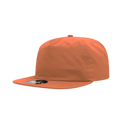 Decky Burnt Orange / Standard 5 Panel High Profile Relaxed Nylon Surf Hat