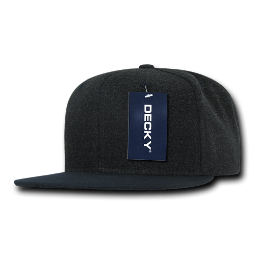 Decky Charcoal/Navy / OSFM 6 Panel High Profile Structured Melton Snapback