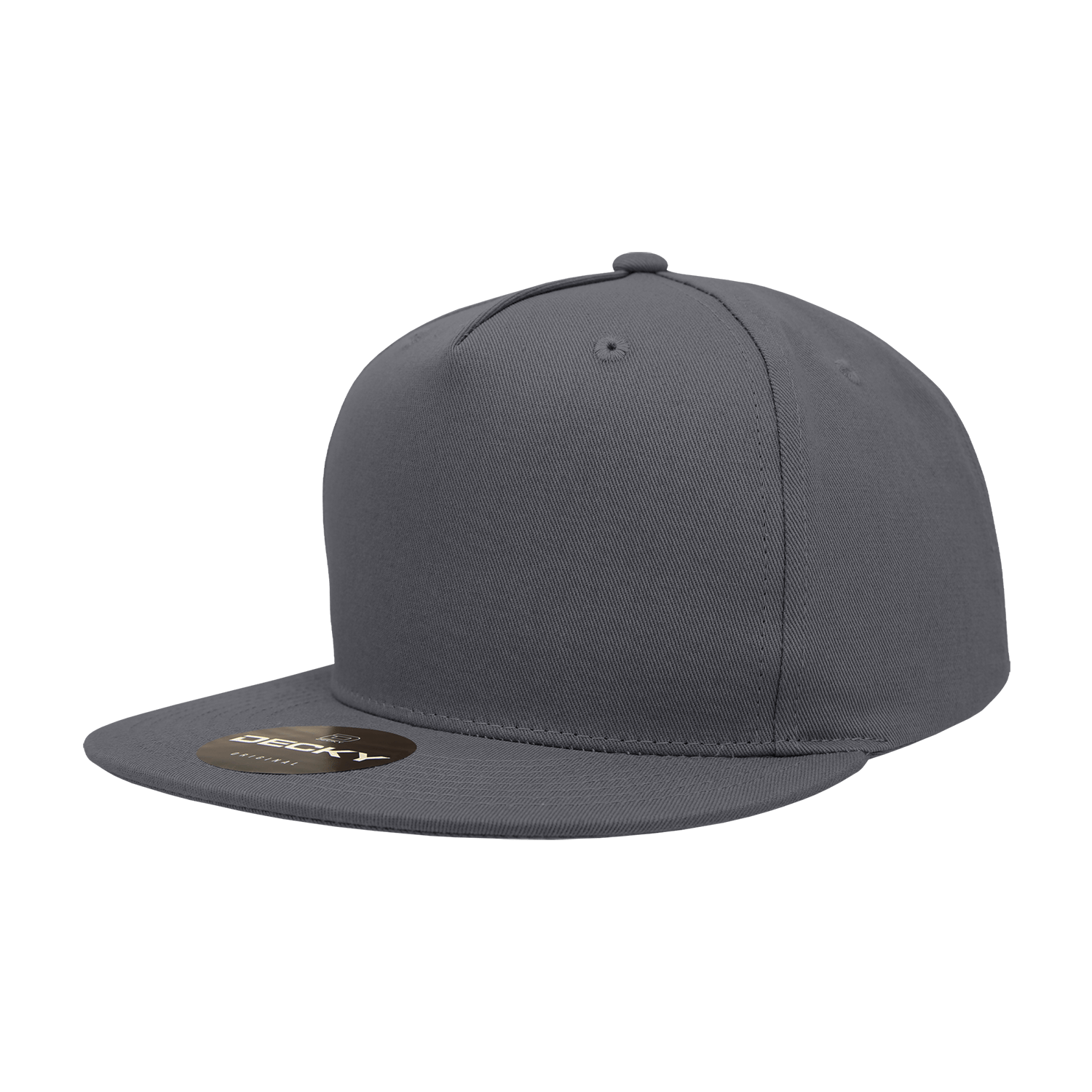 Decky Charcoal / Standard 5 Panel High Profile Structured Cotton Blend Snapback