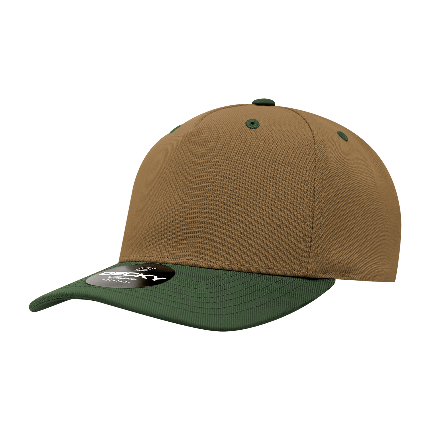 Decky Coyote/Olive / Standard 5 Panel Mid Profile Structured Polyester Cap