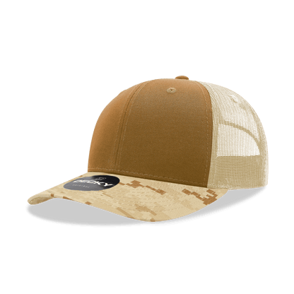 Decky D.digital/Coyote/Khaki / OSFM 6 Panel Mid Profile Structured Camo Trucker