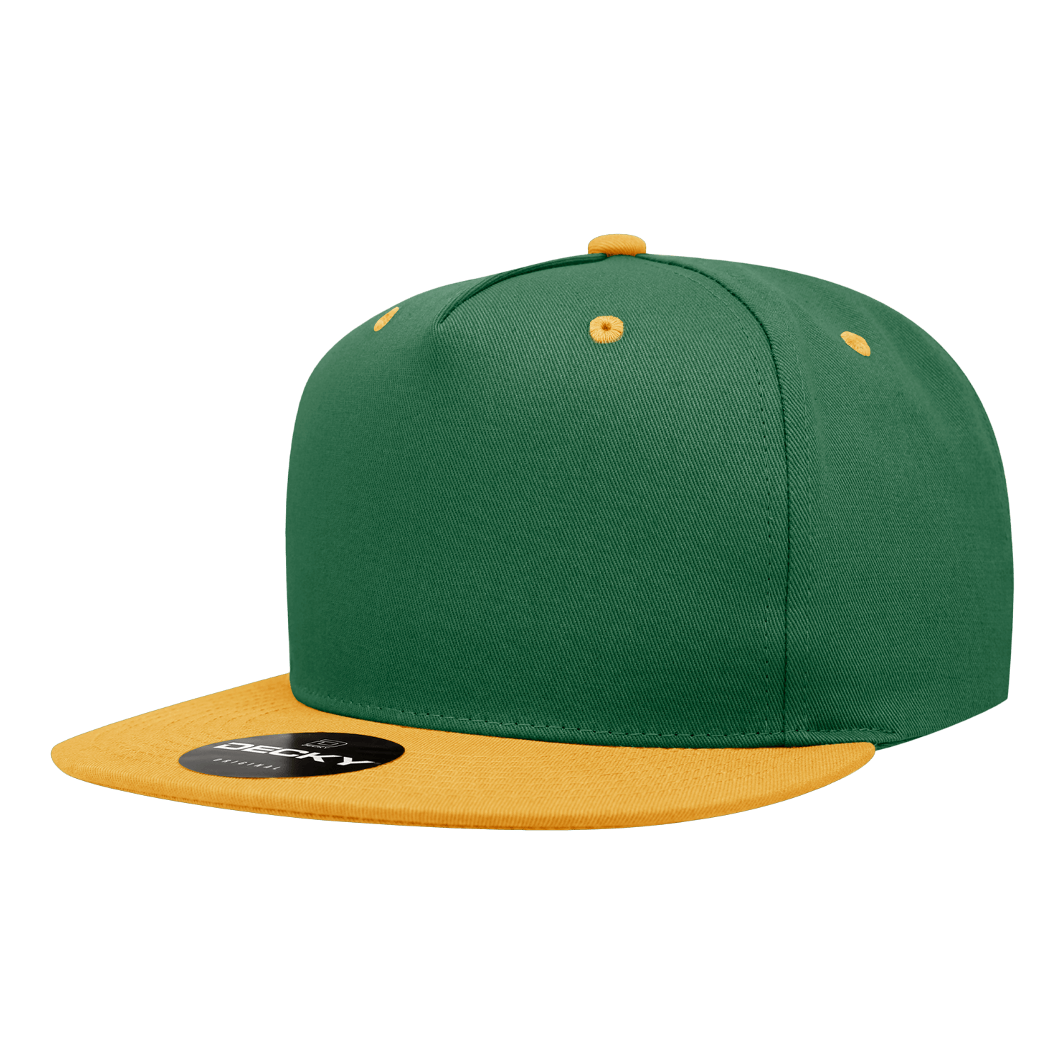 Decky Forest/Gold / Standard 5 Panel High Profile Structured Cotton Blend Snapback