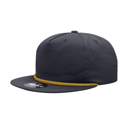 Decky Gold Rope / Gold Rope 5 Panel High Profile Relaxed Cotton Blend Rope Hat