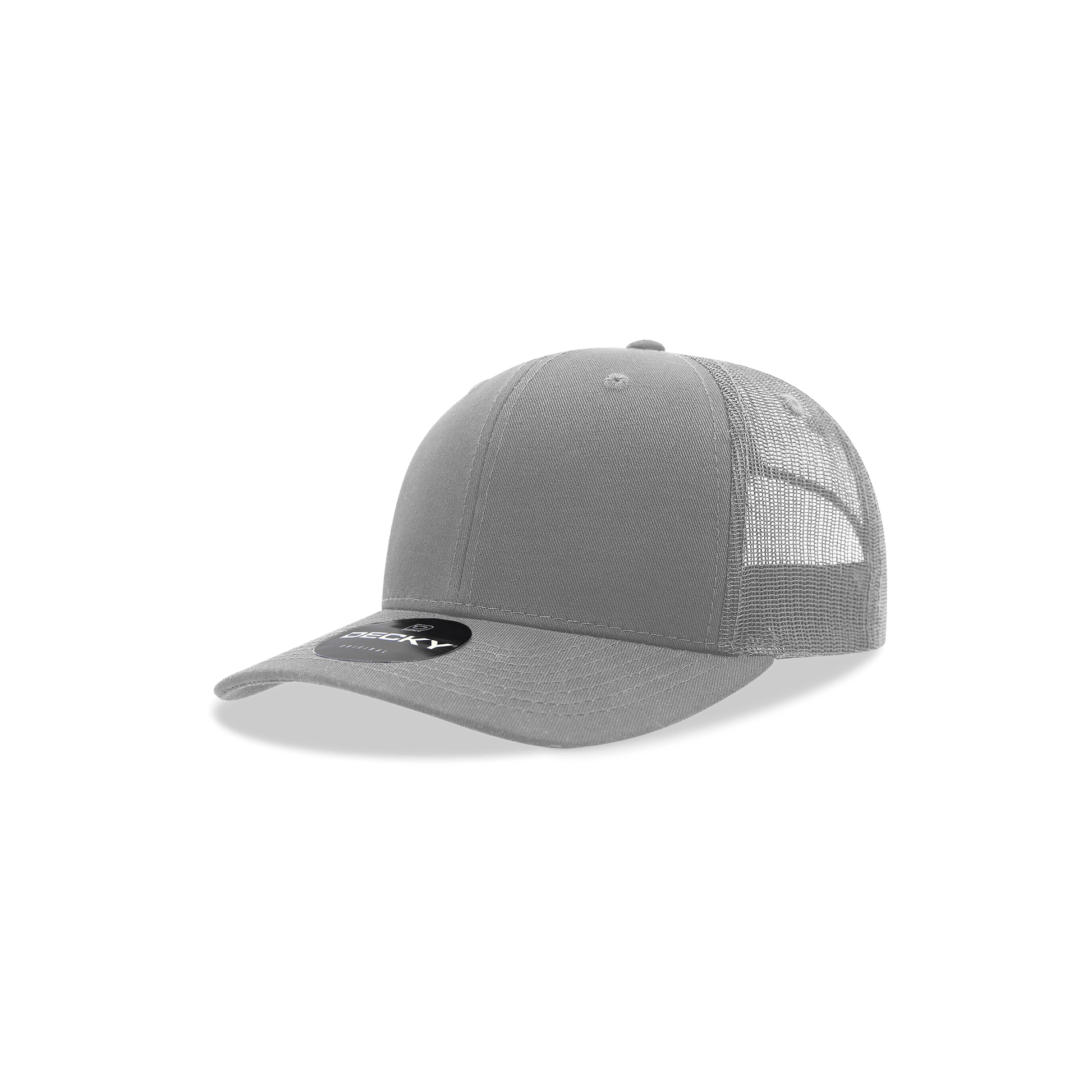 Decky Grey / Standard Youth 6 Panel Mid Profile Structured Cotton Trucker