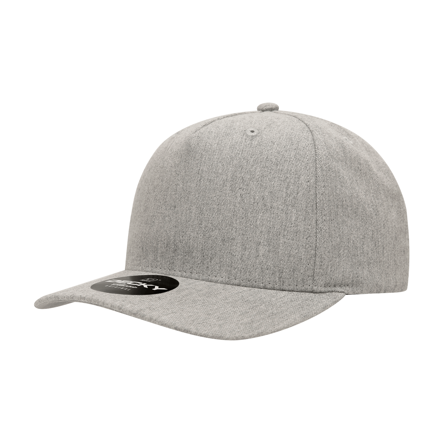 Decky Heather Grey / Standard 5 Panel Mid Profile Structured Polyester Cap