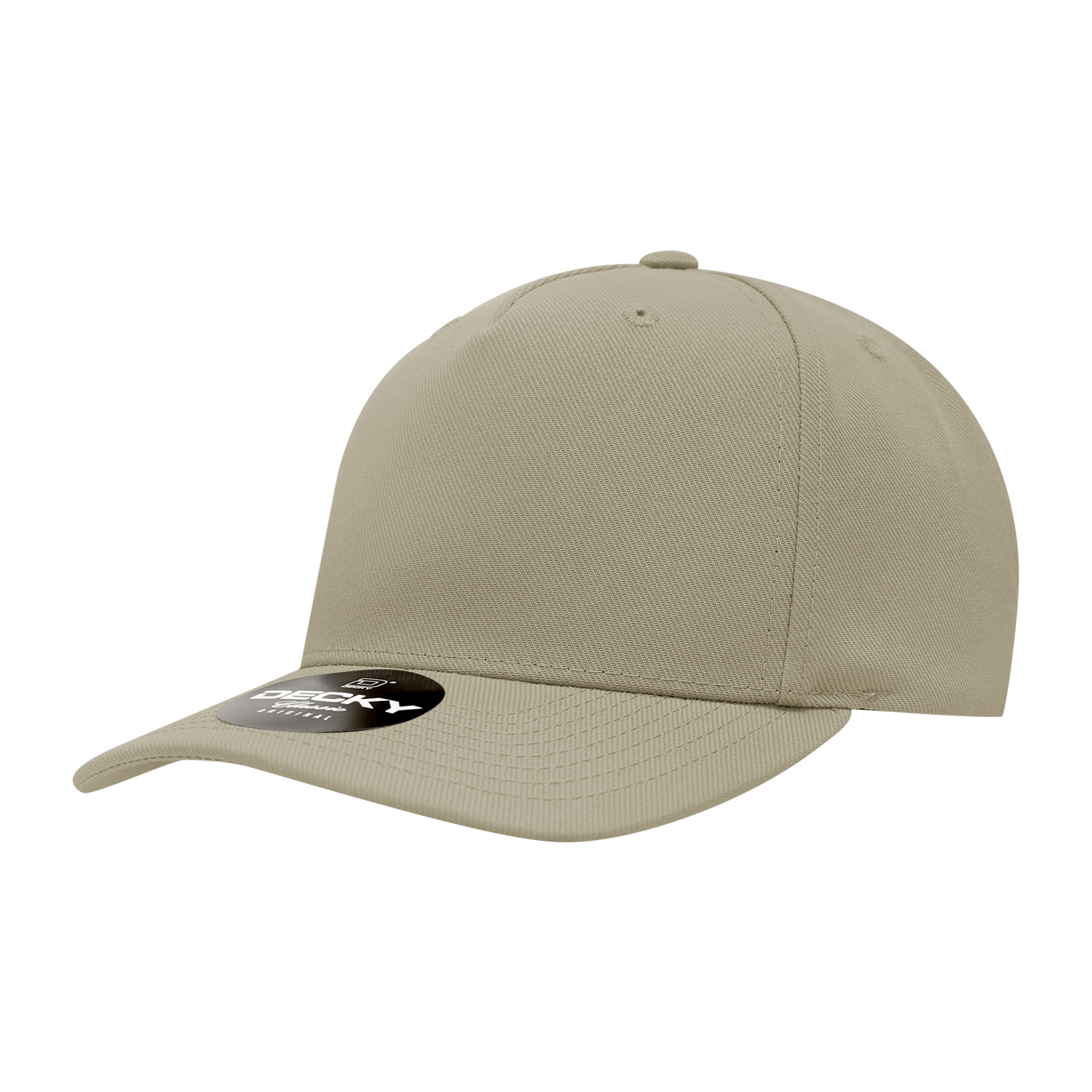 Decky Khaki / Standard 5 Panel Mid Profile Structured Polyester Cap