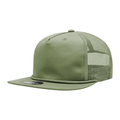 Decky Loden / Standard 5 Panel High Profile Relaxed Cotton Blend Trucker w/Rope
