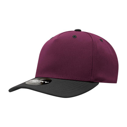 Decky Maroon/Black / Standard 5 Panel Mid Profile Structured Polyester Cap