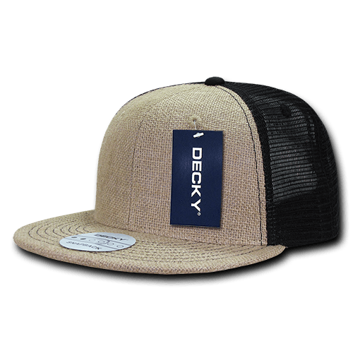 6 Panel High Profile Structured Jute Trucker