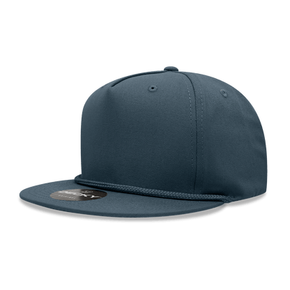 Decky Navy / OSFM 5 Panel High Profile Structured Cotton Blend Rope Hat