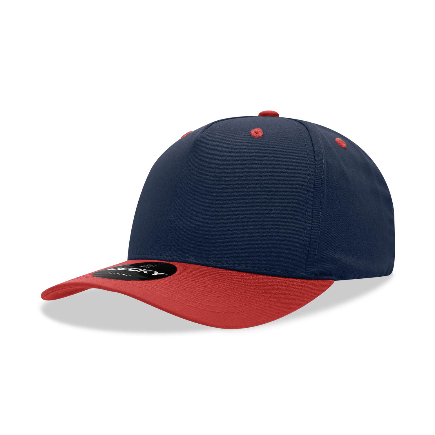 Decky Navy/Red / Standard 5 Panel Mid Profile Structured Cotton Blend Cap
