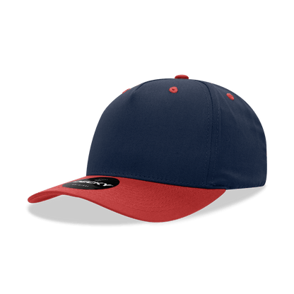 Decky Navy/Red / Standard 5 Panel Mid Profile Structured Cotton Blend Cap