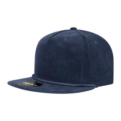 Decky Navy / Standard 5 Panel High Profile Relaxed Corduroy Rope Hat