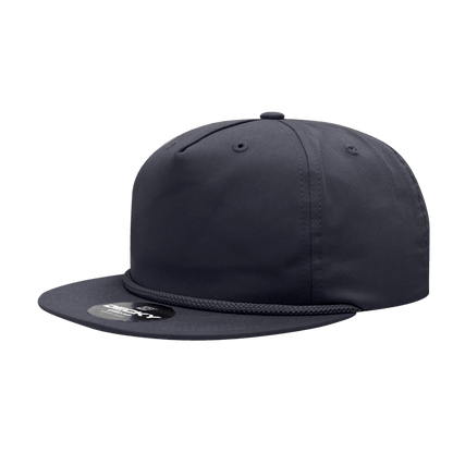 Decky Navy / Standard 5 Panel High Profile Relaxed Cotton Blend Rope Hat