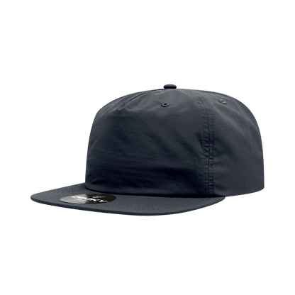 Decky Navy / Standard 5 Panel High Profile Relaxed Nylon Surf Hat