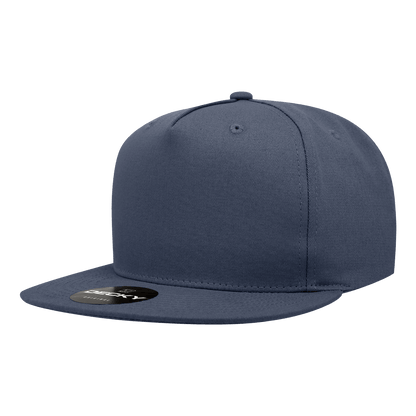 Decky Navy / Standard 5 Panel High Profile Structured Cotton Blend Snapback