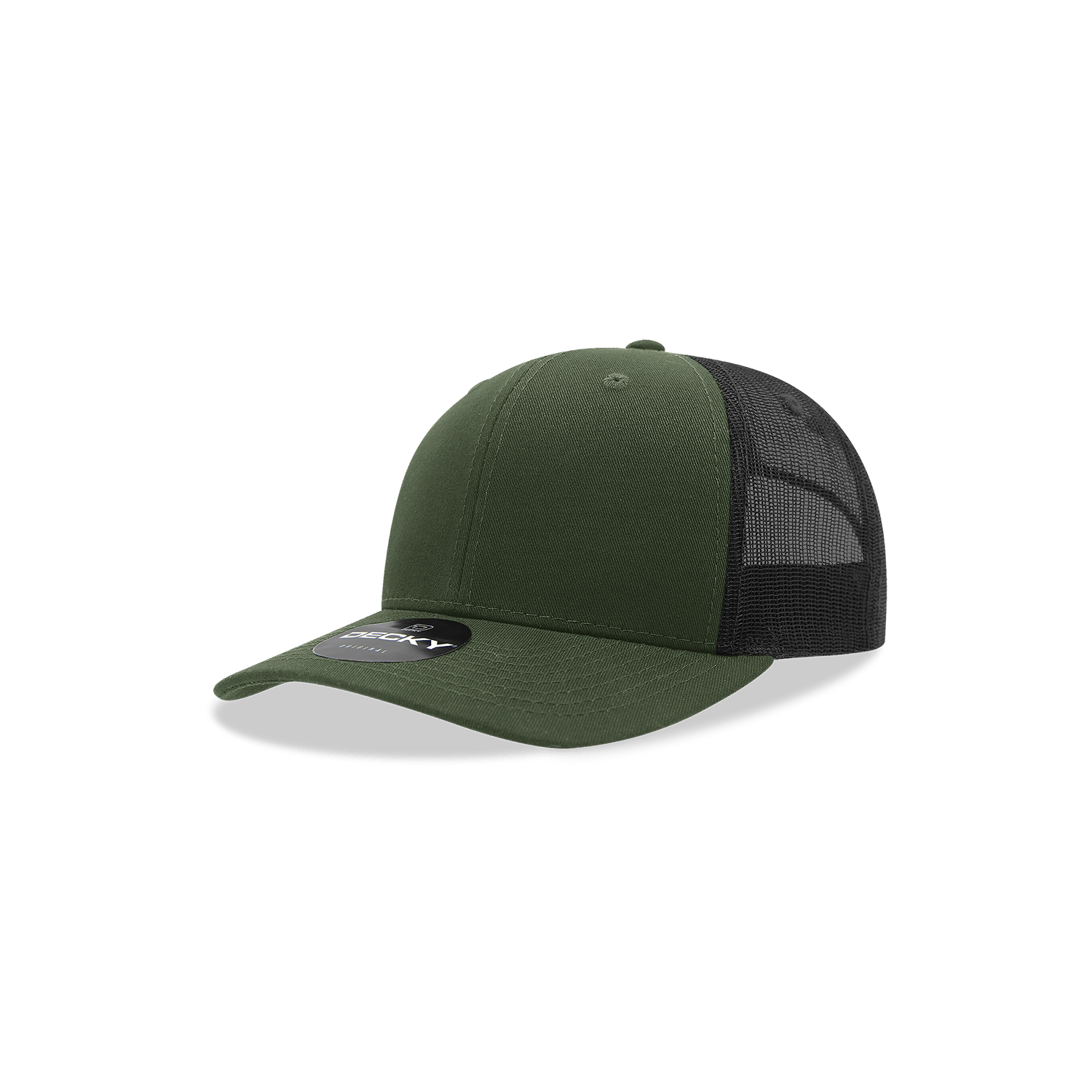 Decky Olive/Black / Standard Youth 6 Panel Mid Profile Structured Cotton Trucker