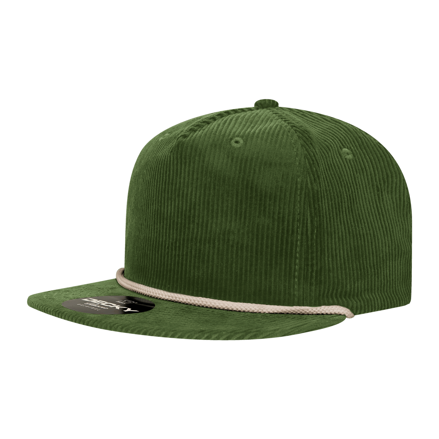 Decky Olive/Ivory / Standard 5 Panel High Profile Relaxed Corduroy Rope Hat