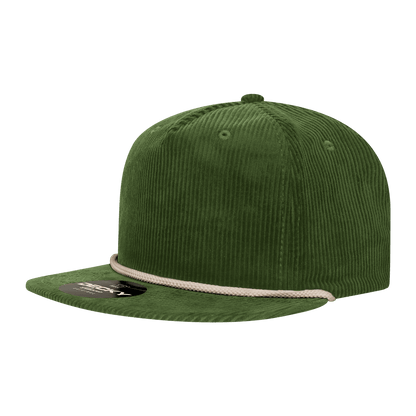Decky Olive/Ivory / Standard 5 Panel High Profile Relaxed Corduroy Rope Hat