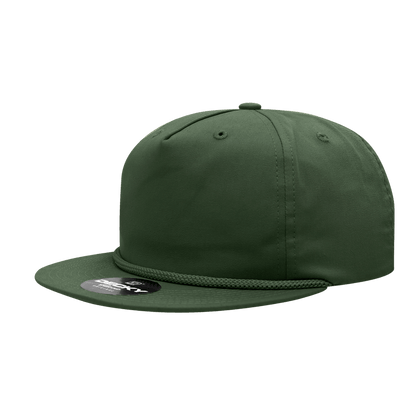 Decky Olive / Standard 5 Panel High Profile Relaxed Cotton Blend Rope Hat