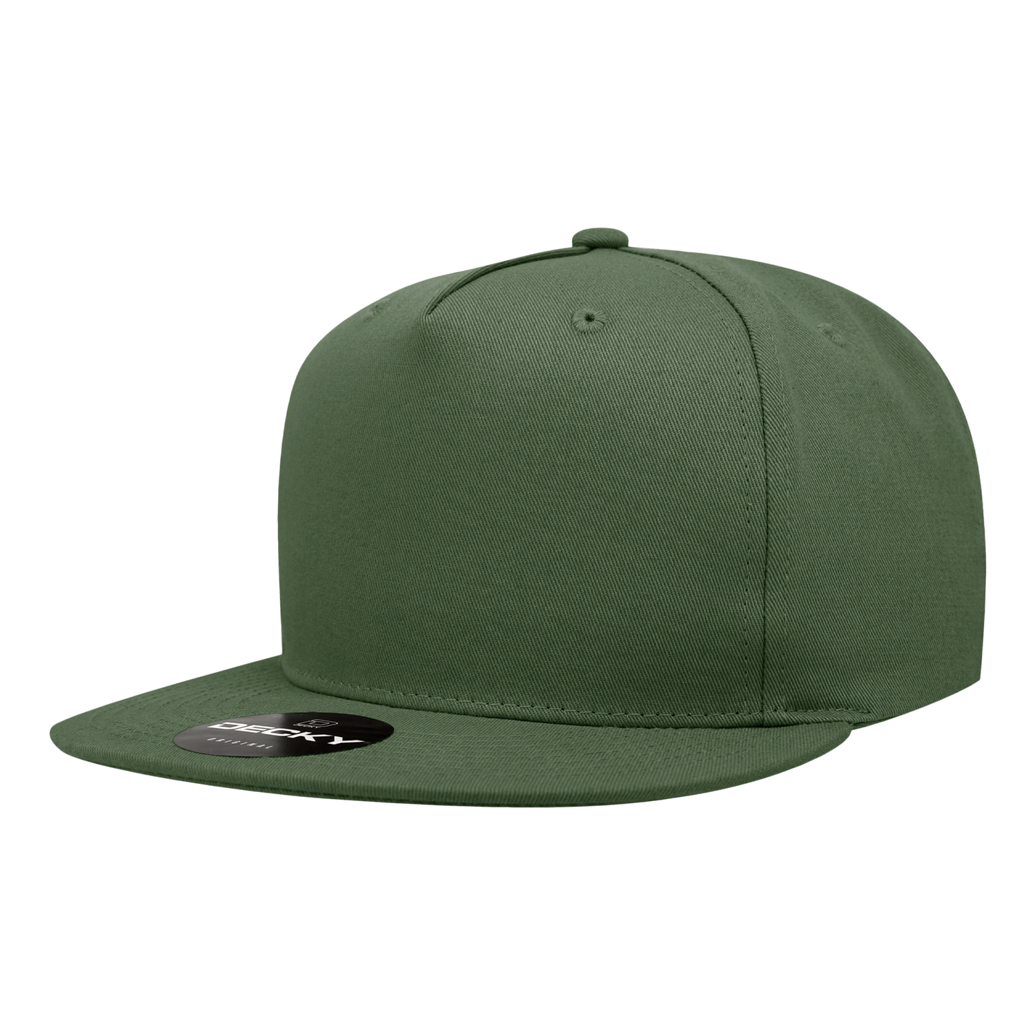 Decky Olive / Standard 5 Panel High Profile Structured Cotton Blend Snapback
