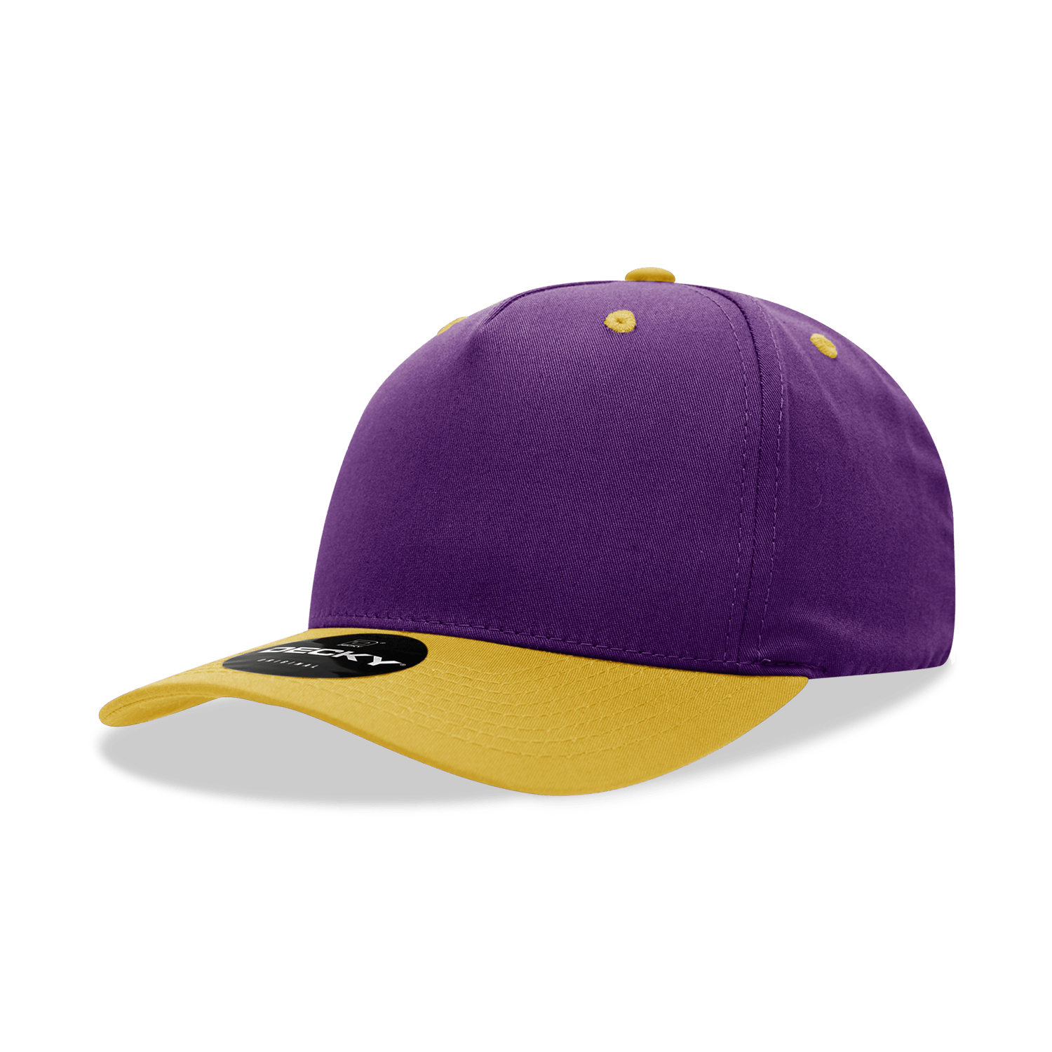 Decky Purple/Gold / Standard 5 Panel Mid Profile Structured Cotton Blend Cap
