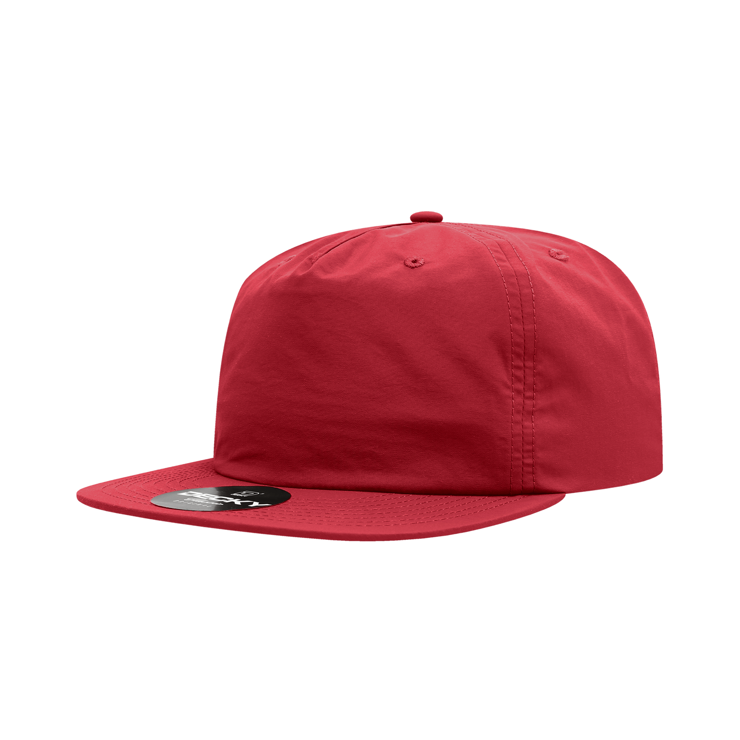 Decky Red / Standard 5 Panel High Profile Relaxed Nylon Surf Hat