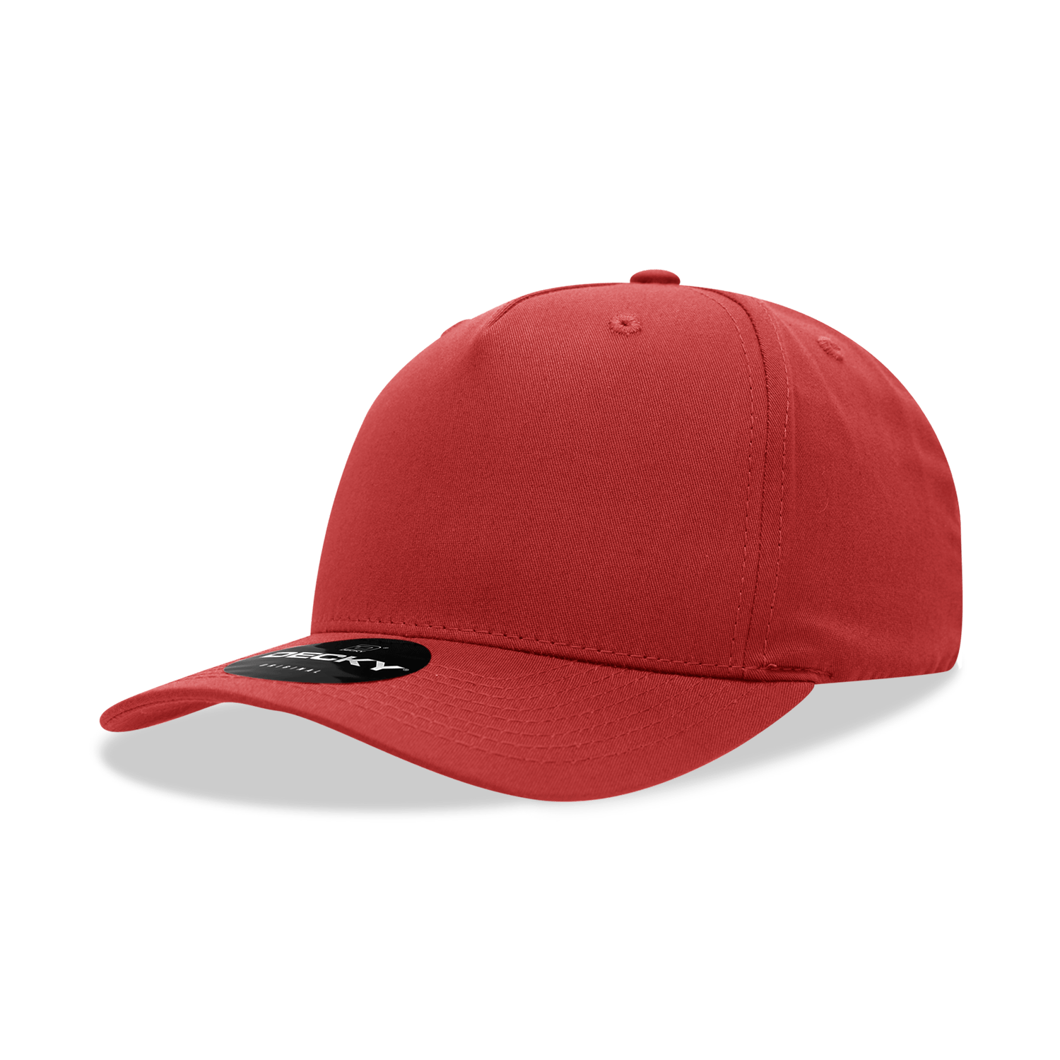 Decky Red / Standard 5 Panel Mid Profile Structured Cotton Blend Cap