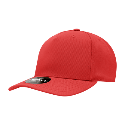 Decky Red / Standard 5 Panel Mid Profile Structured Polyester Cap