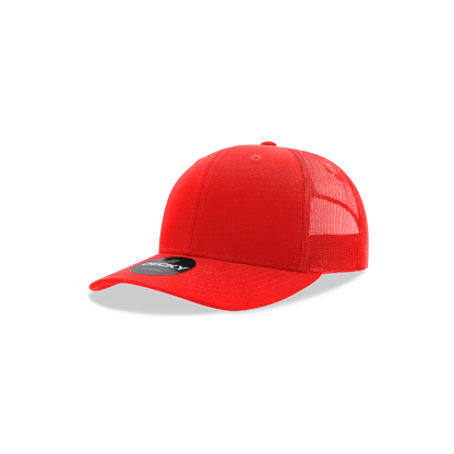 Decky Red / Standard Youth 6 Panel Mid Profile Structured Cotton Trucker