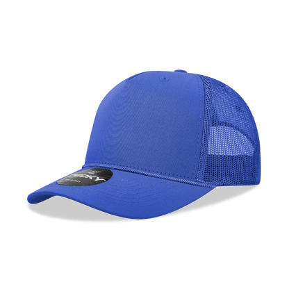 Decky Royal / Standard 5 Panel Mid Profile Structured Cotton/Poly Blend Trucker w/Rope