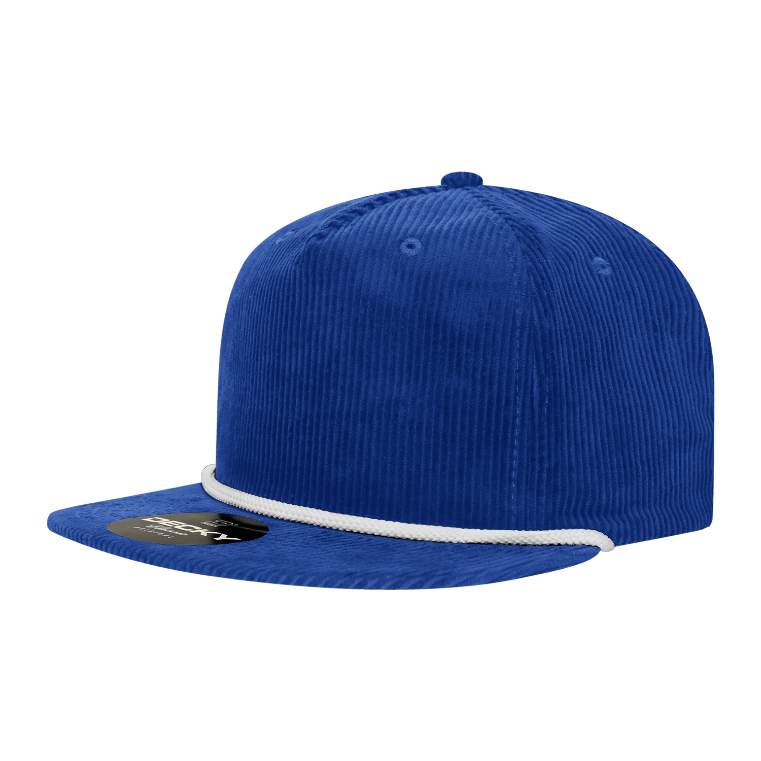 Decky Royal/White / Standard 5 Panel High Profile Relaxed Corduroy Rope Hat