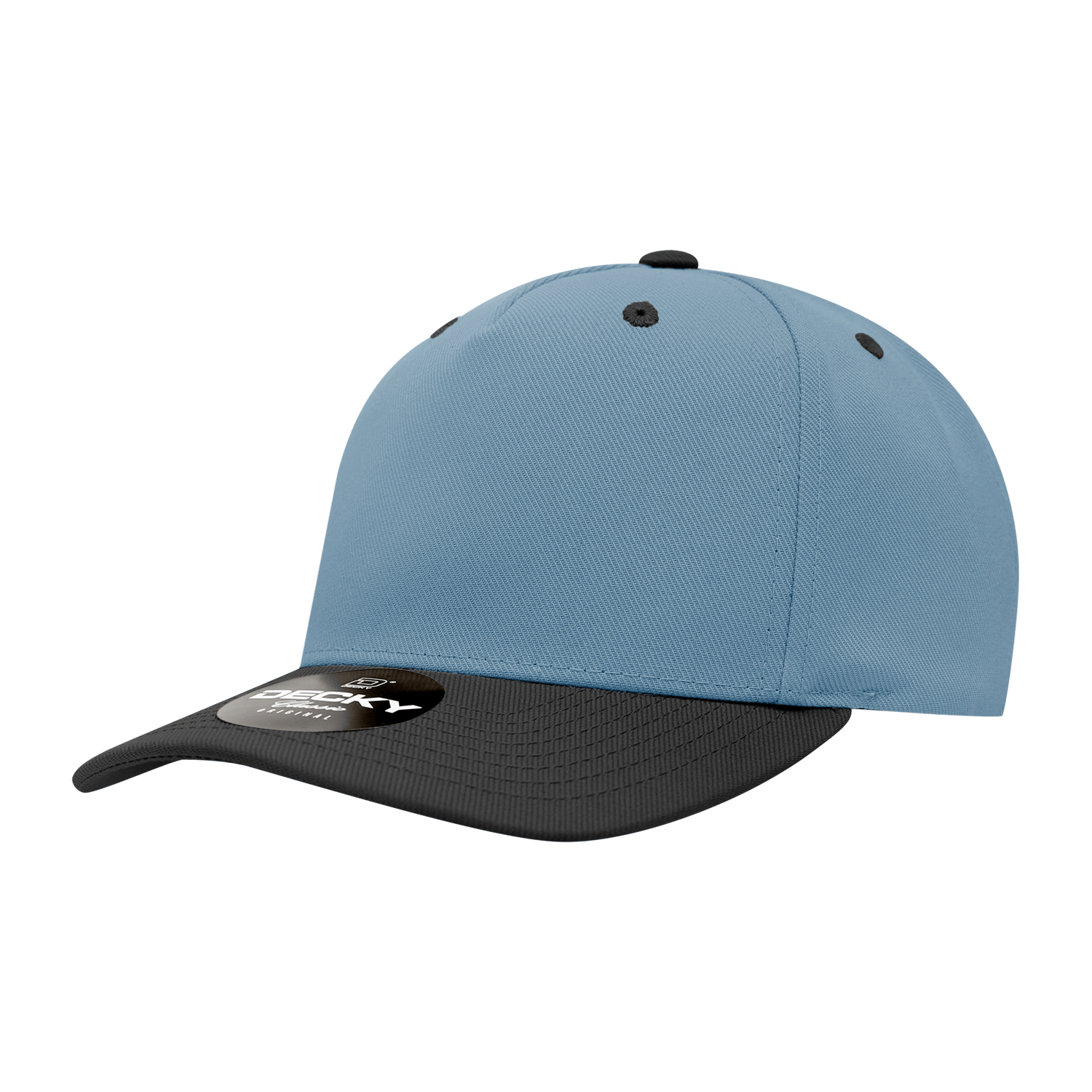 Decky Sky/Black / Standard 5 Panel Mid Profile Structured Polyester Cap