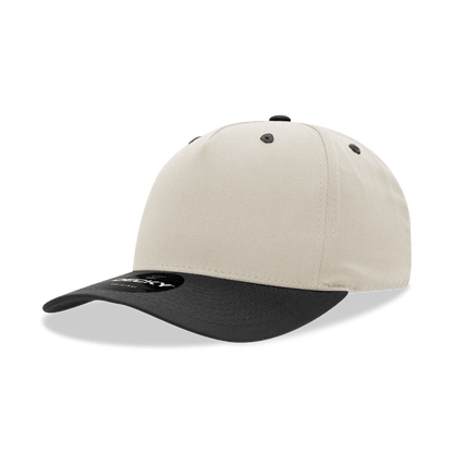 Decky Stone/Black / Standard 5 Panel Mid Profile Structured Cotton Blend Cap