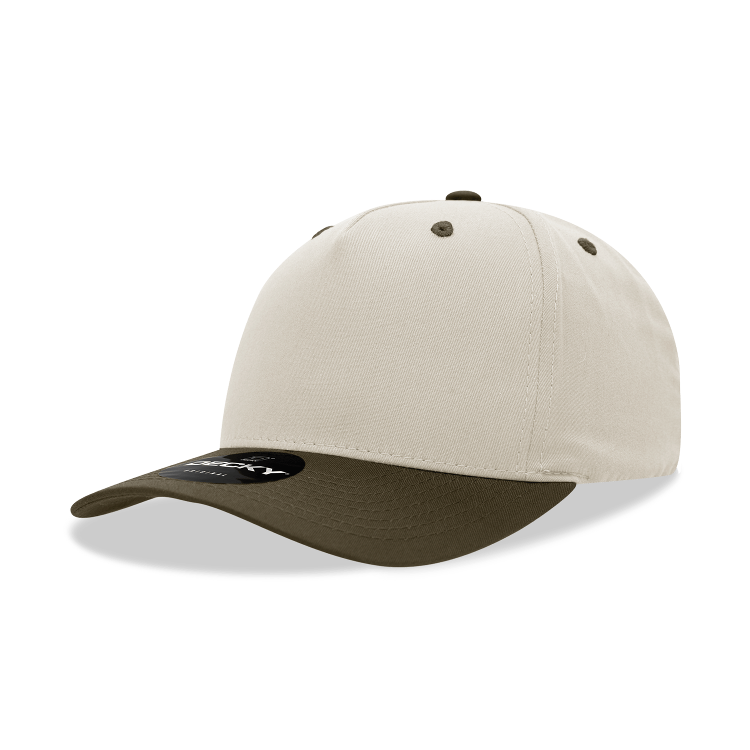 Decky Stone/Brown / Standard 5 Panel Mid Profile Structured Cotton Blend Cap