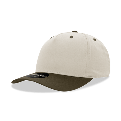 Decky Stone/Brown / Standard 5 Panel Mid Profile Structured Cotton Blend Cap