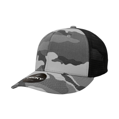 Decky URB/URB/Blk / OSFM 6 Panel Mid Profile Structured Camo Trucker