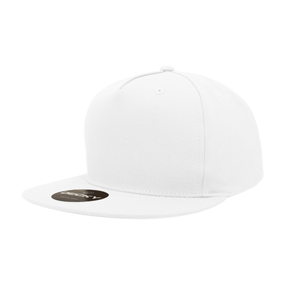 Decky White / OSFM 5 Panel High Profile Structured Cotton Blend Snapback