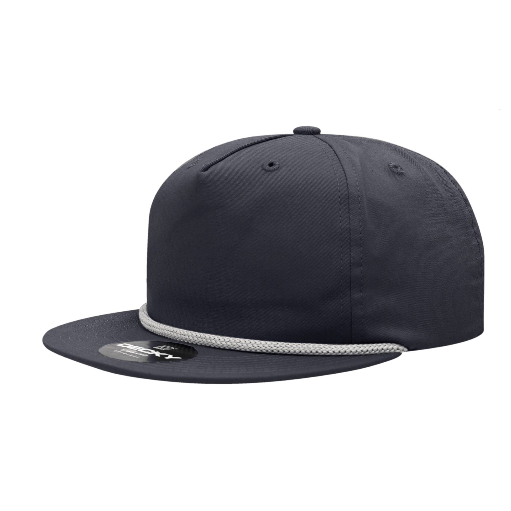 Decky White Rope / White Rope 5 Panel High Profile Relaxed Cotton Blend Rope Hat