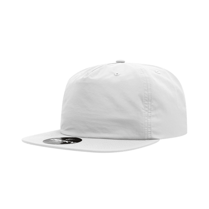 Decky White / Standard 5 Panel High Profile Relaxed Nylon Surf Hat