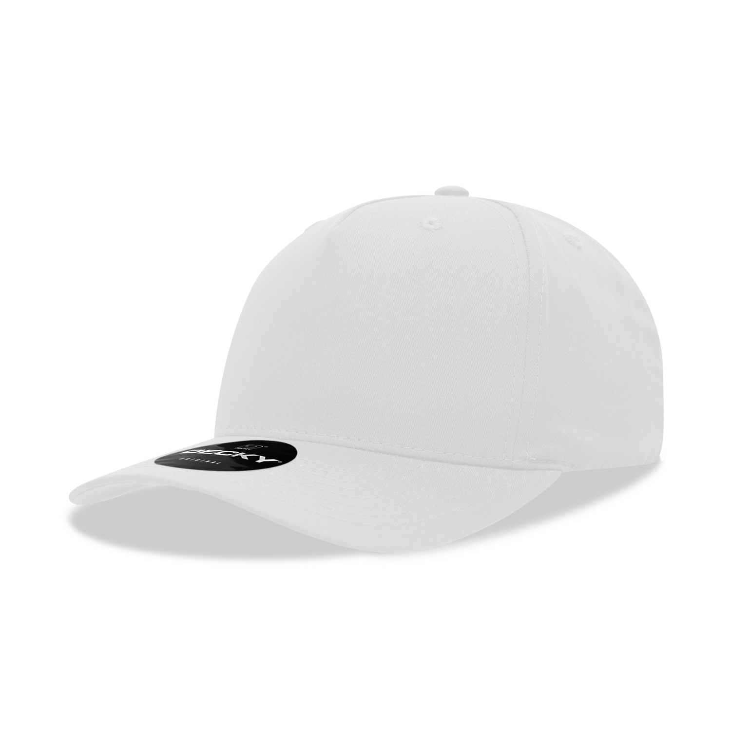 Decky White / Standard 5 Panel Mid Profile Structured Cotton Blend Cap