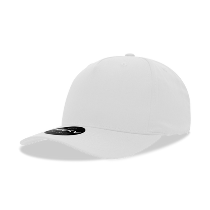 Decky White / Standard 5 Panel Mid Profile Structured Cotton Blend Cap