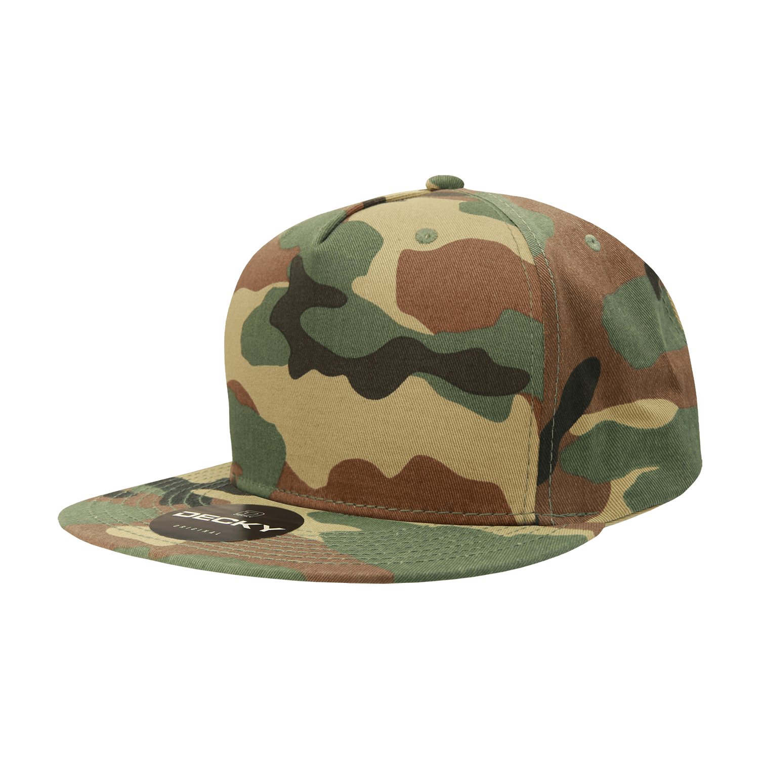 Decky Woodland / Standard 5 Panel High Profile Structured Cotton Blend Snapback