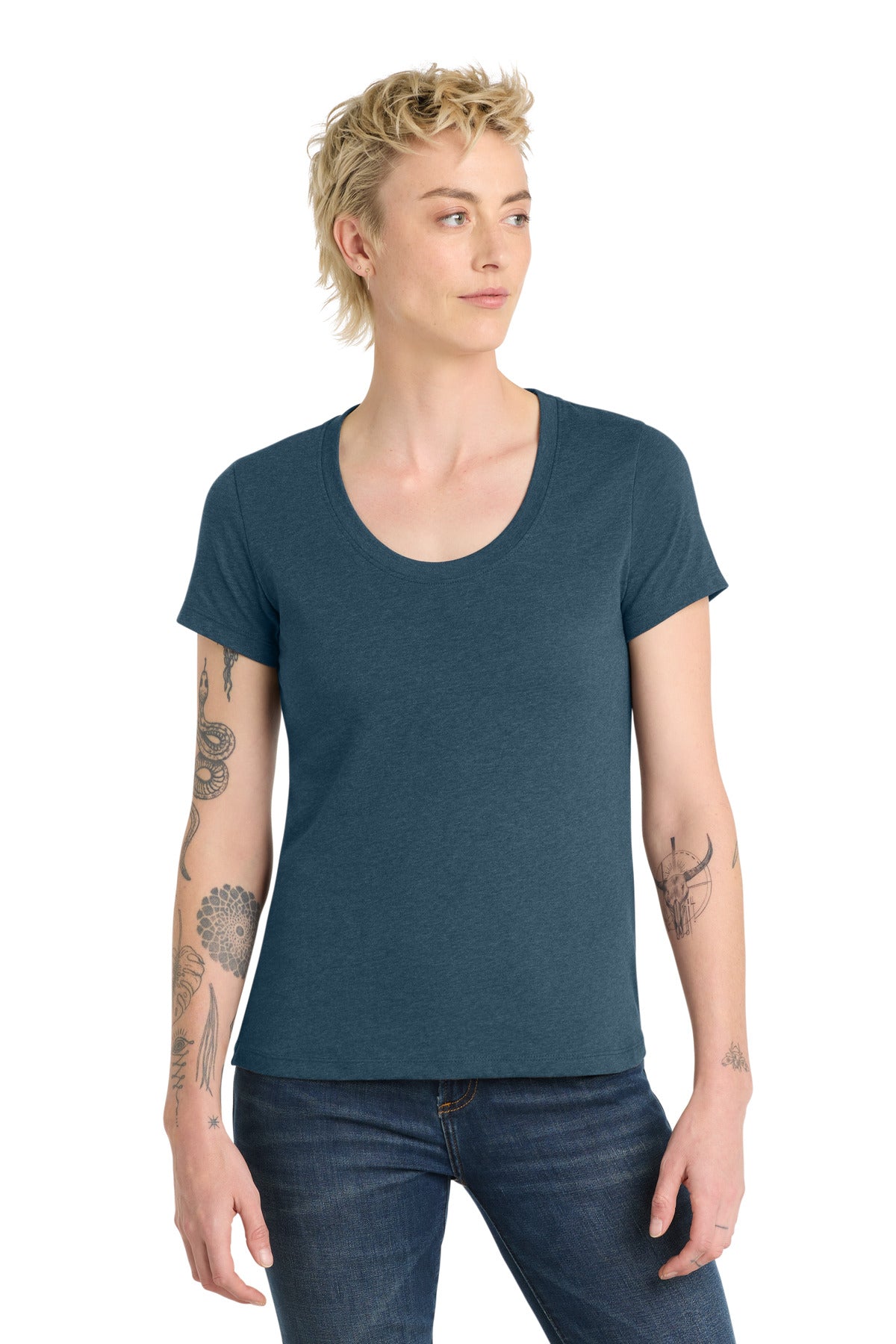 District Heathered Neptune Blue / XS District  ®  Women's Flex Scoop Neck Tee DT7501