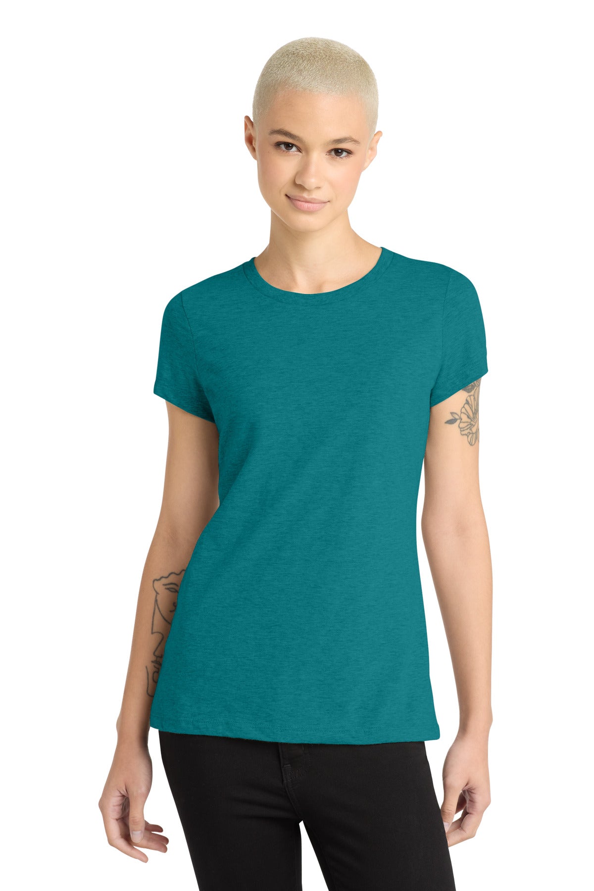 District Heathered Teal / XS District  ®  Women's Perfect Blend ®  CVC Tee. DM108L