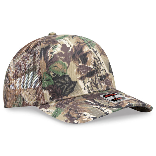 OTTO CAP Camouflage 6 Panel Mid Profile Mesh Back Trucker Hat