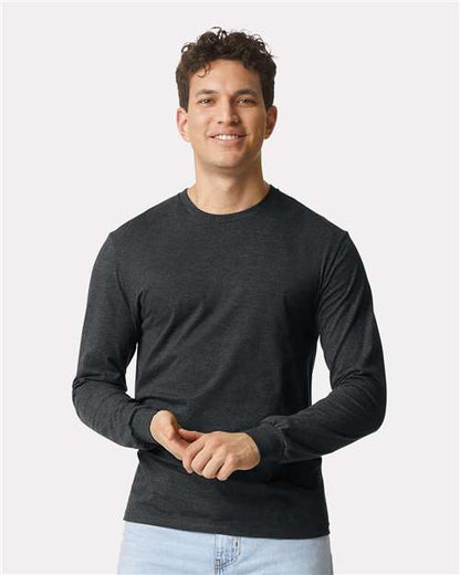 Gildan Pitch Black Mist / S Unisex Softstyle® CVC Long Sleeve T-Shirt